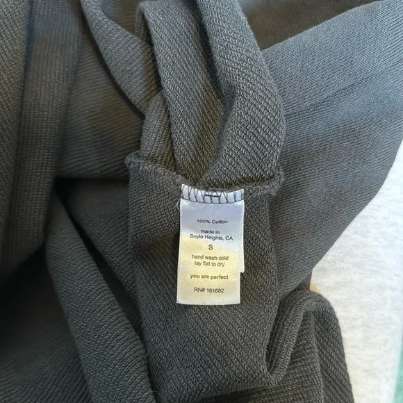 Perfectwhitetee Zayne French Terry Long Sleeve Pullover in Vintage Black - Picture 5 of 6